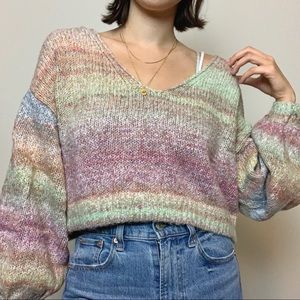 UO cropped rainbow sweater 🌈